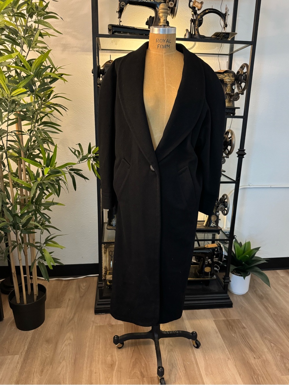 The Limited Black Long Shawl-Collar Trench Coat
